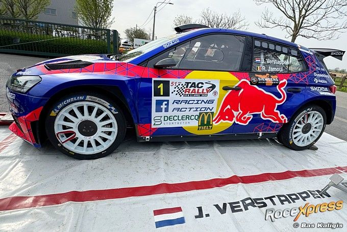 Jos Verstappen Skoda Fabia RS2 in Red Bull Verstappen livery