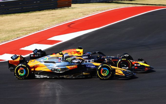 Lando Norris en Max Verstappen COTA F1